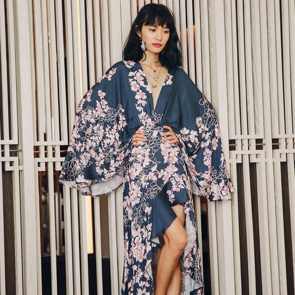 Japanese style maxi dress